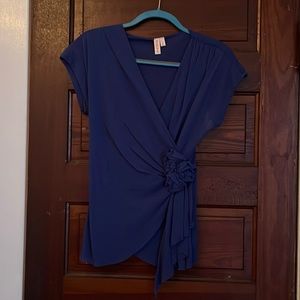 Sweet Pea by Stacy Frati Royal Blue Wrap Top Size Large
